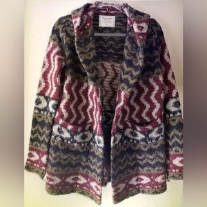 Abercrombie and Fitch Multi Color Long Open Front Cardigan
